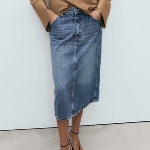 Mango Denim Midi Skirt | NWOT | Size EU 36